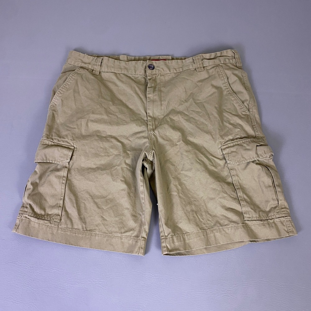 Merona Cargo Shorts Men's Size 42 Tan Khaki 100%‎ Cotton Casual Utility Outdoor